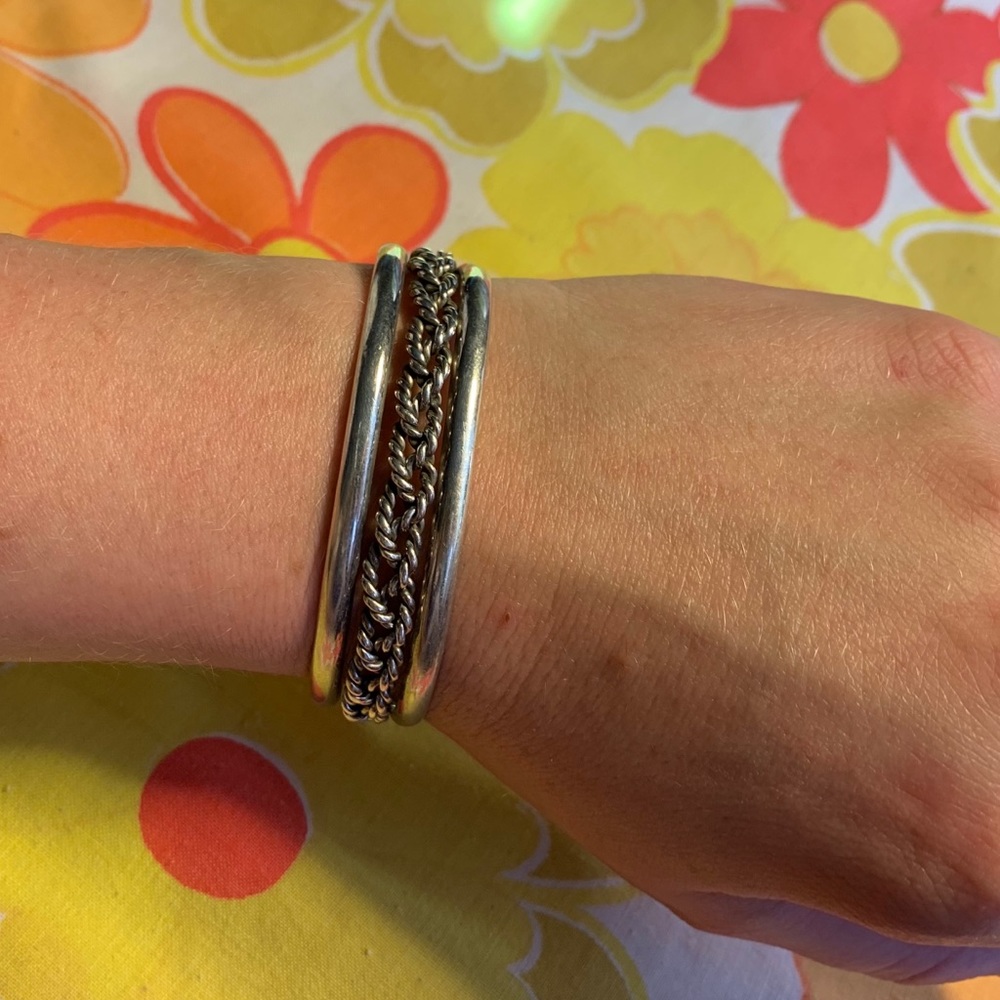 Mexican Sterling Silver Rope Cuff
